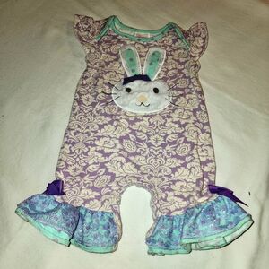Ricrac Ruffles Bunny Baby Romper
